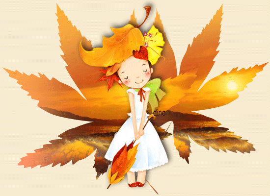 Dziewczynka wśród liści